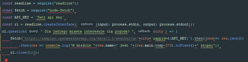 Spójny code style - nieczytelny kod z zaznaczonymi błędami