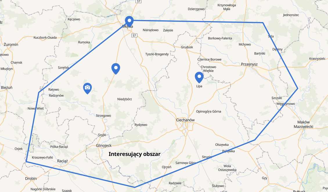 Przykład własnej mapy w aplikacji MapHub